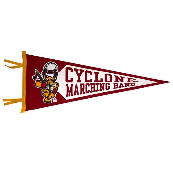 Cyclone Marching Band Cy Cardinal & White Pennant (12in x 30in)